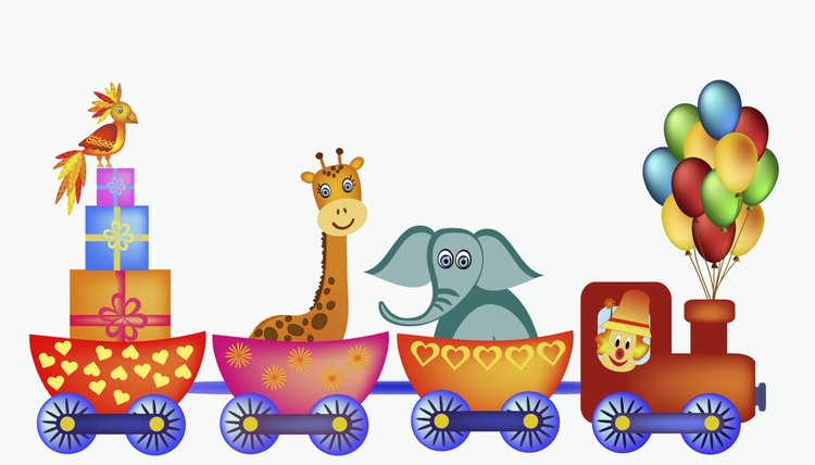 Inspiration for a circus-train float may be as close as your nursery's decor.