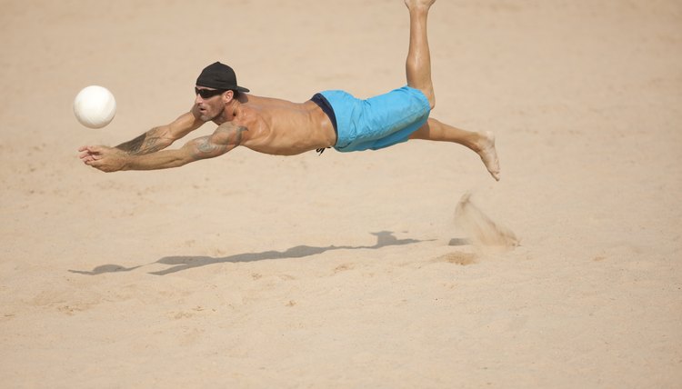 Male Playing Beach Volleyball