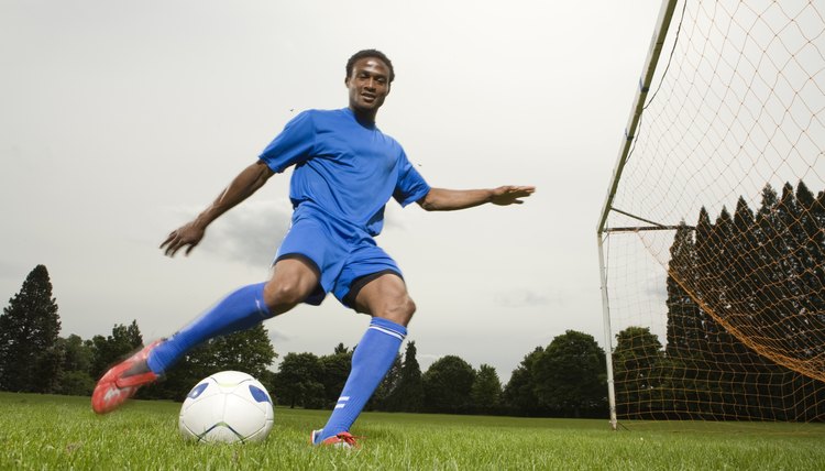 Man playing soccer