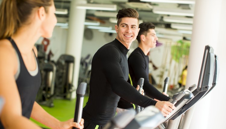 Young people training in the gym