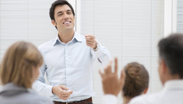 Man in presentation