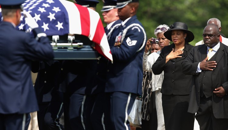 Anyone who considers themselves a patriotic American can request that his casket be draped in the flag.