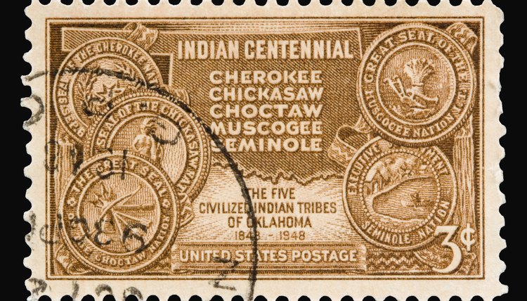 A centennial postage stamp commemorates the five tribes and the Trail of Tears.