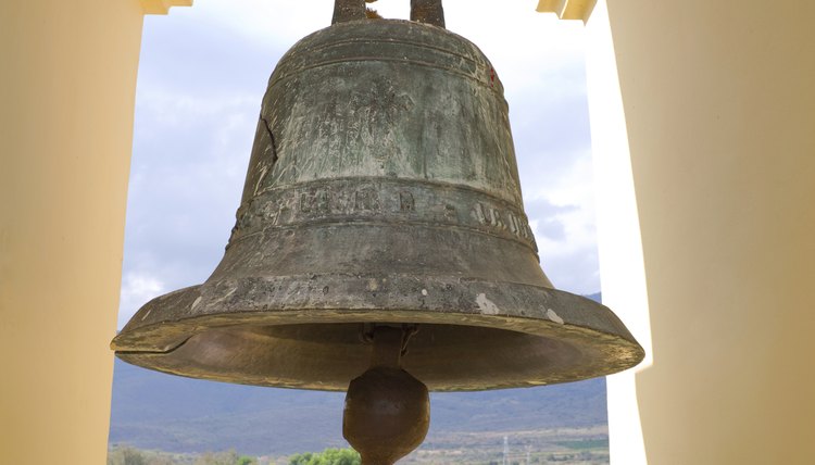 A close-up of church bell in Mexico.