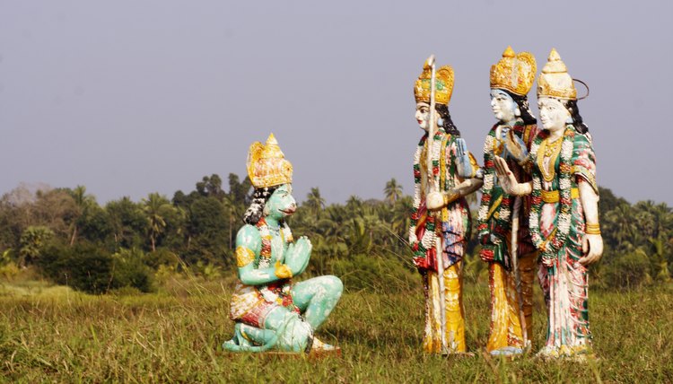Hanuman, Rama, Sita and Lakshman statues are common throughout India.