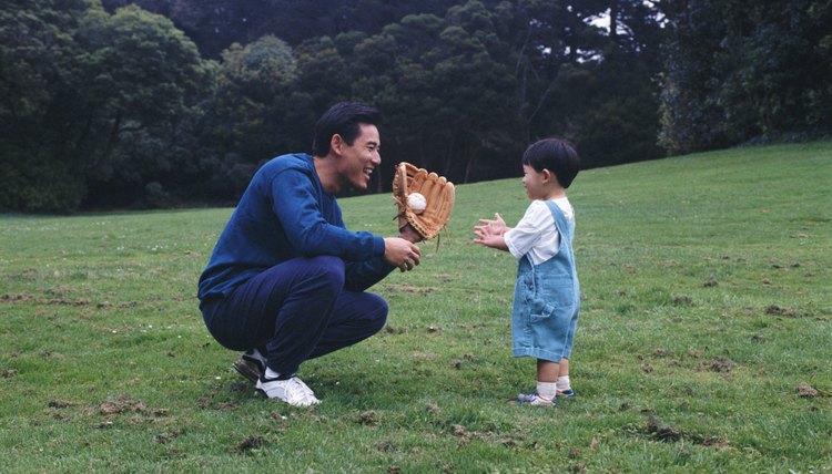 Father and Son Playing Catch
