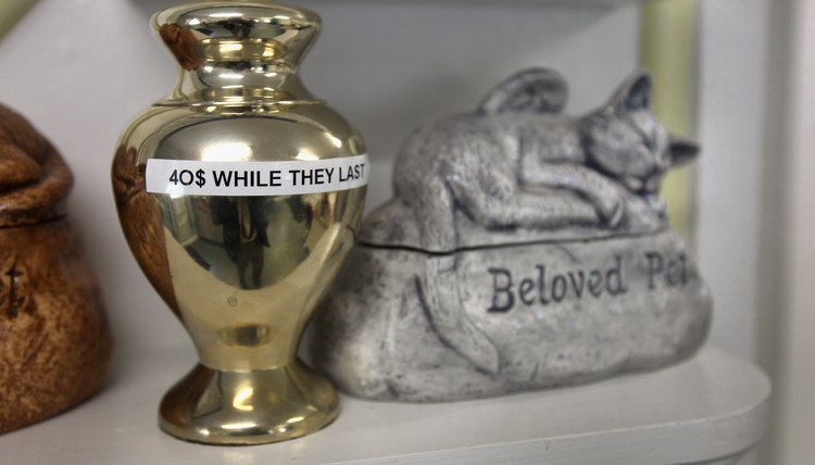 An urn for your pet's ashes will cost an additional sum.