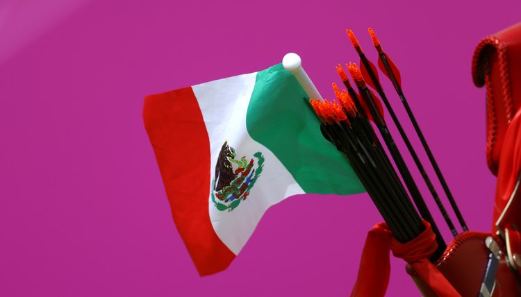 The eagle and snake symbol recognizes Mexico's Aztec heritage.