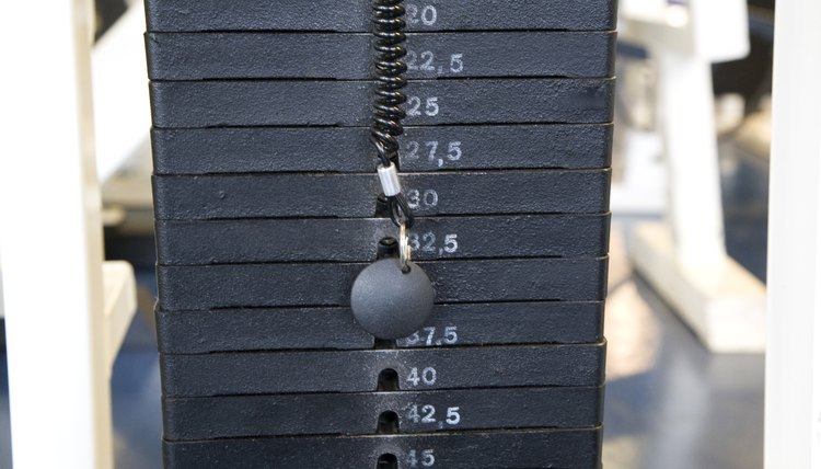 Weights on execise machine