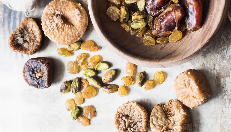 Dried figs, dates and raisins