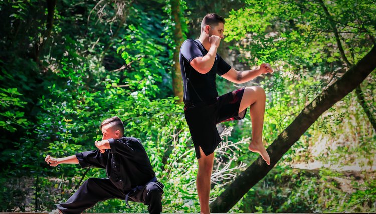 two men learning Hung Gar Kung Fu