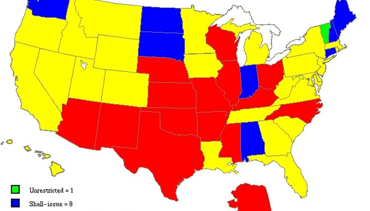 As of 2009, 48 U.S. states have some sort of concealed carry laws.