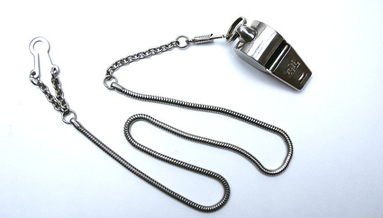 Police whistles are usually attached to a chain.