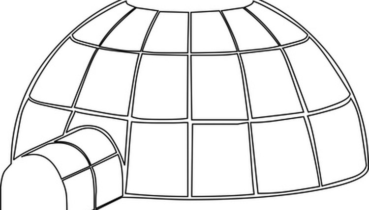 Igloos were built out of snow blocks.