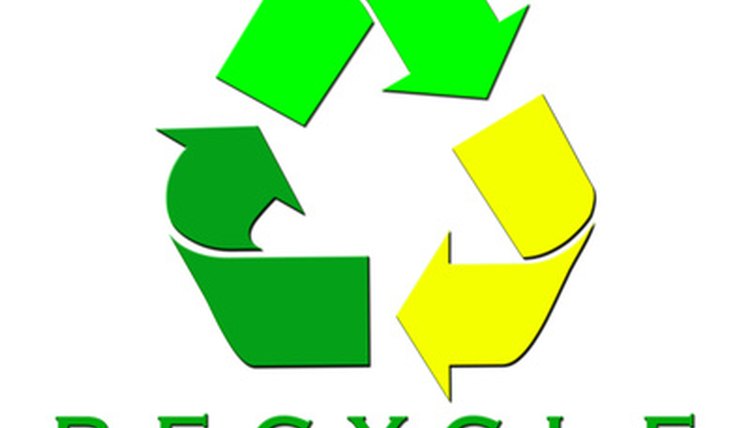 Three arrows drawn to convey movement form the universal symbol indicating an object is recyclable.