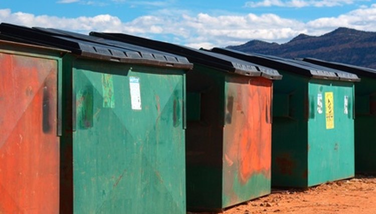 Row of dumpsters