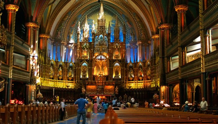 Stained glass is part of a church's decoration.