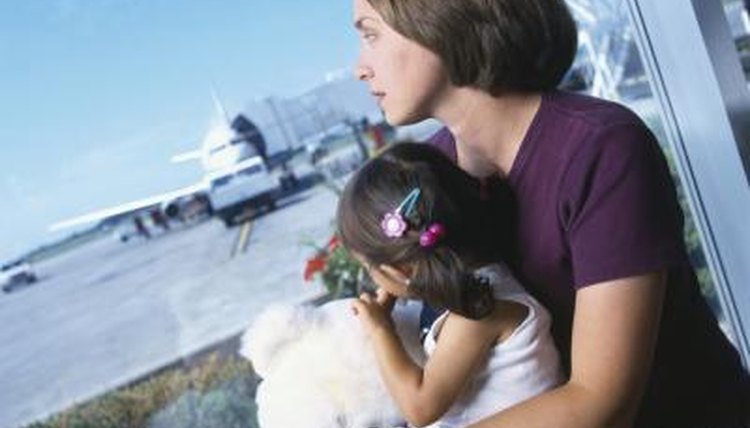 mother and child at airport