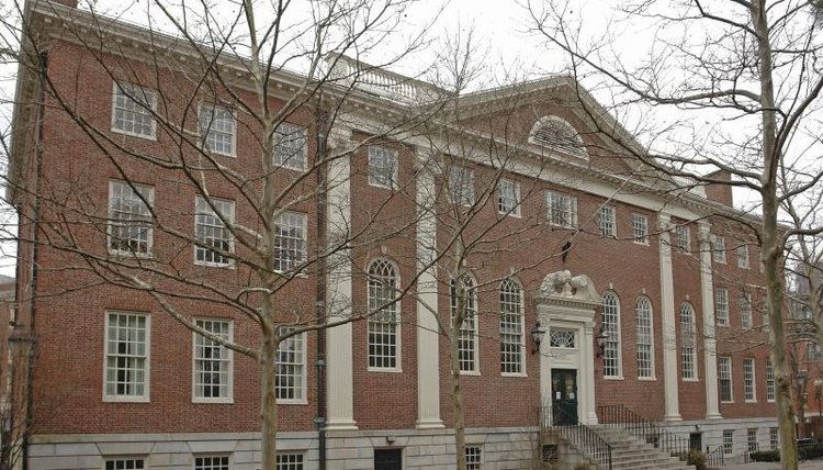 Large campus building in Harvard Yard.