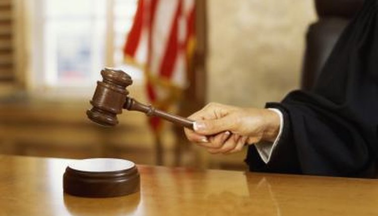 Judge hitting gavel