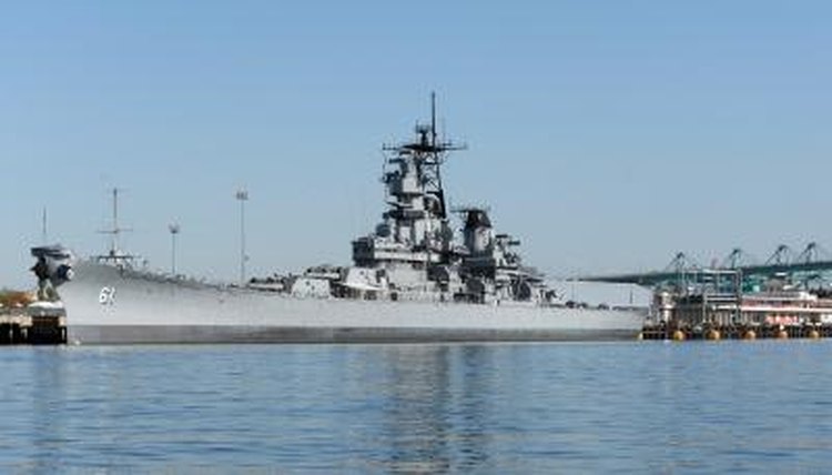 Battleship USS Iowa at berth in San Pedro, CA.