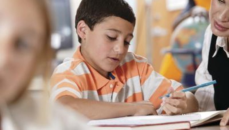 Student working on worksheet.