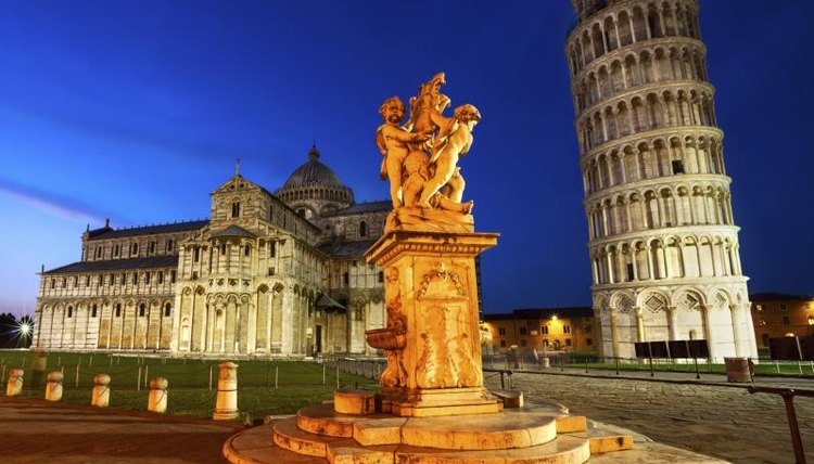 Place of Miracles in Pisa with the leaning tower