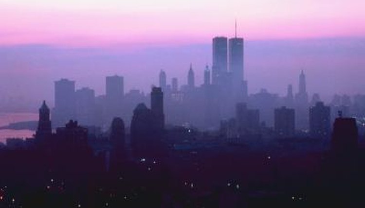 Skyline of New York with Twin Towers