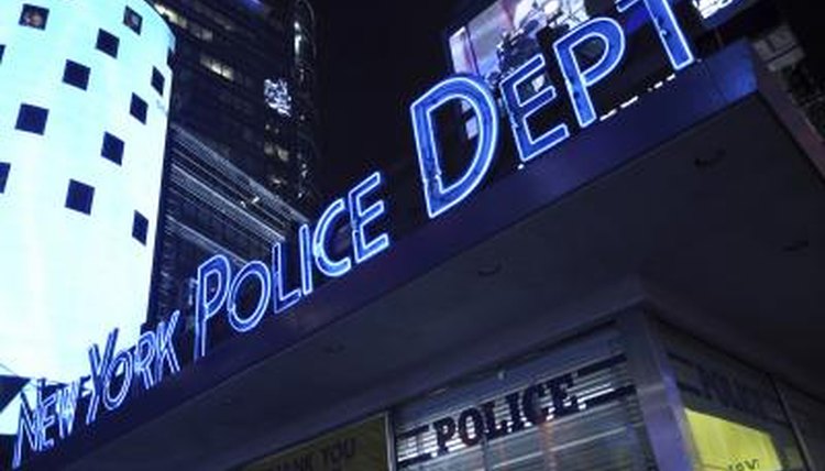 New York Police Department sign.