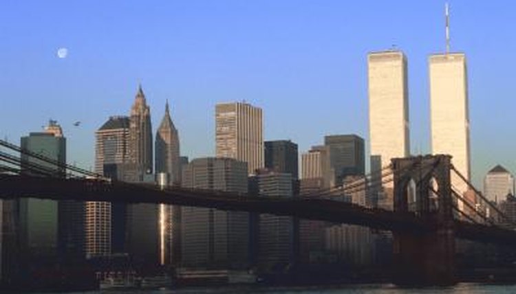 Skyline of New York with Twin Towers