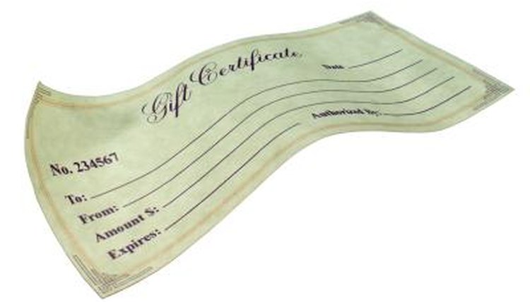 Gift certificate.