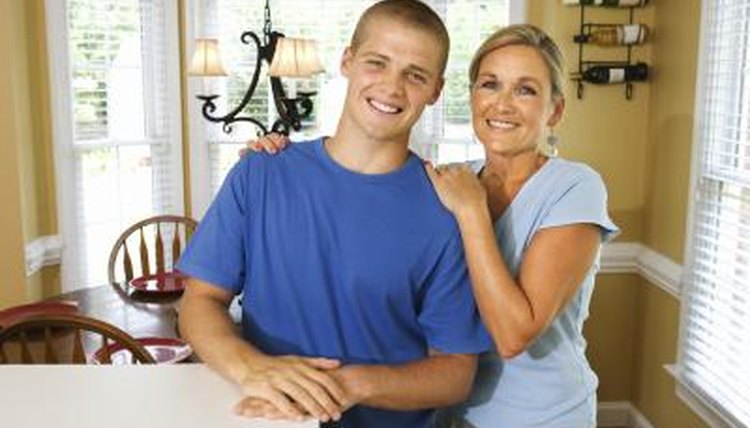teenage son and mother