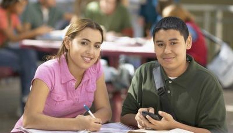 High school students reviewing their observations