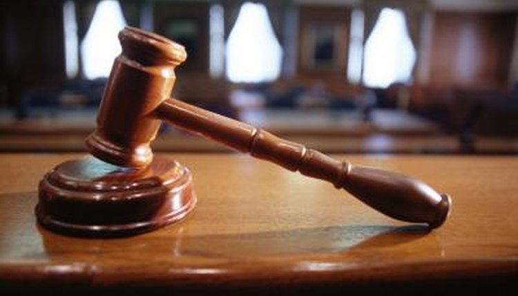 A gavel on a judges desk