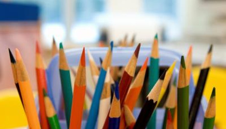 An assortment of coloured pencil crayons.