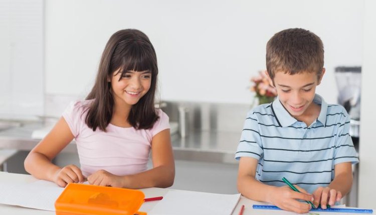 Students drawing in class