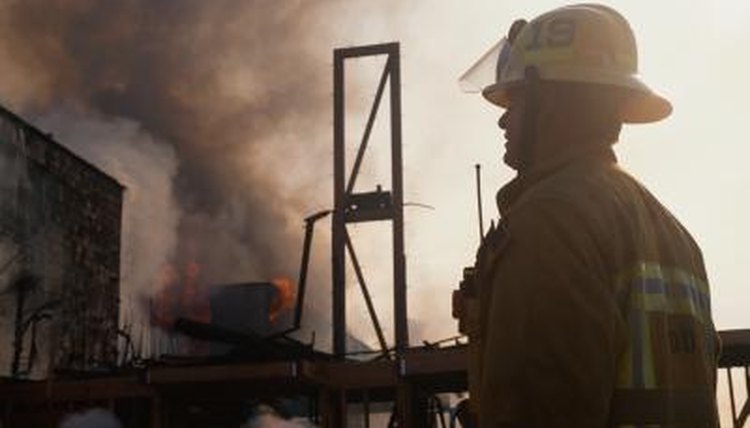 Firefighter at rescue site