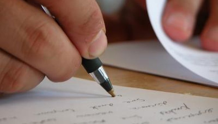 Man writing affidavit