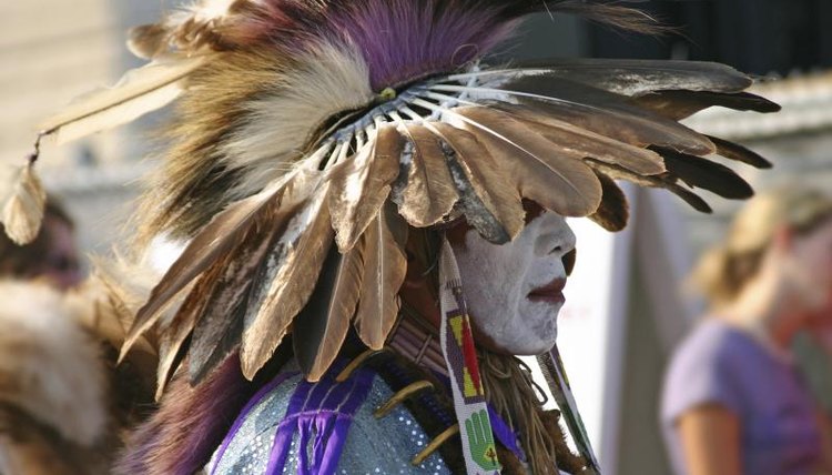 Cherokee in traditional dance attire