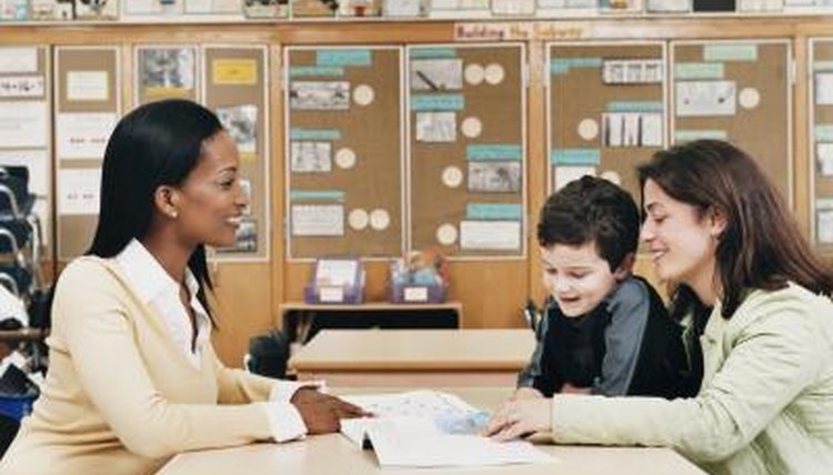 Parent in meeting with teacher