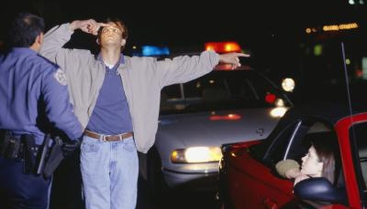 Man performing sobriety test