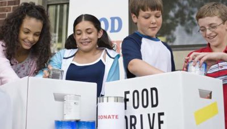 Encourage kids to participate in penny contests, food drives and eyeglass collections.