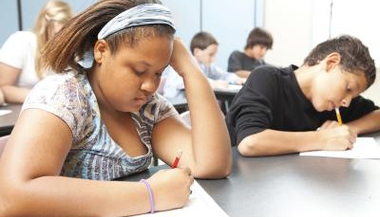 students taking placement tests