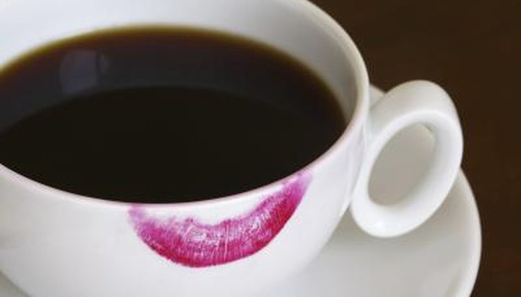 Lipstick mark on coffee cup
