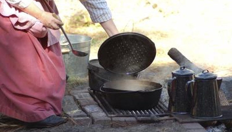 Pioneers cooked in simple cast-iron skillets.
