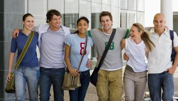 College students smiling together