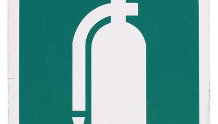 Green safety sign.