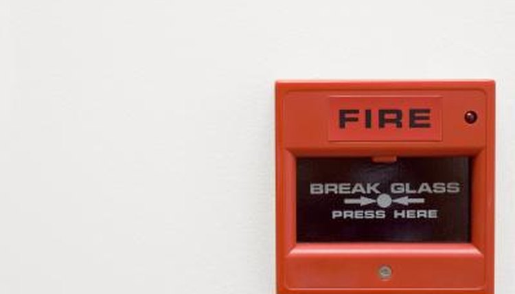 Red fire alarm.