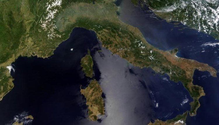 View of Italy from outer space