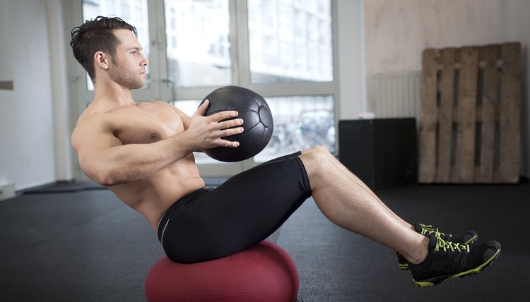 Core exercise with medicine and Togu ball